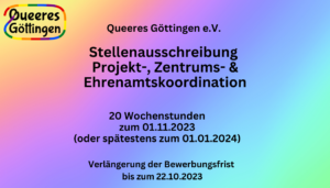 Read more about the article Frist verlängert: Stellenausschreibung Zentrums-, Projekt- & Ehrenamtskoordination