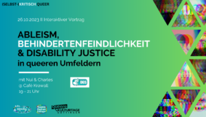 Read more about the article Ableism, Behindertenfeindlichkeit & Disability Justice in queeren Umfeldern