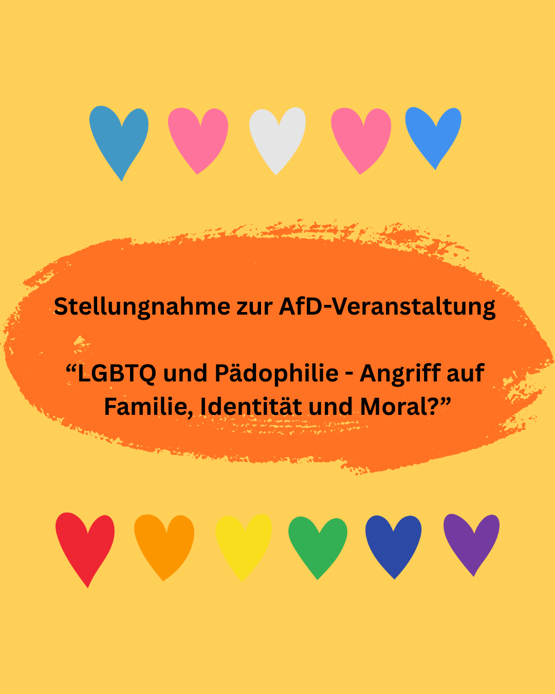 Du betrachtest gerade Stellungnahme zur AfD-Veranstaltung „LGBTQ und Pädophilie“